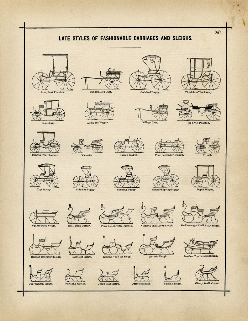 Differences in style based design of the different carriages utilized backwards for the royal families..