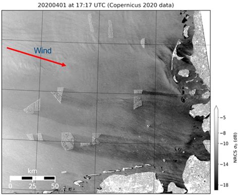 Example measurement of the lee wakes of offshore wind farms.